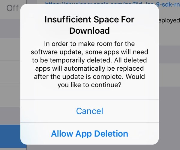 iOS 9 มีฟีเจอร์ลบแอพอัตโนมัติเพื่ออัพเดต